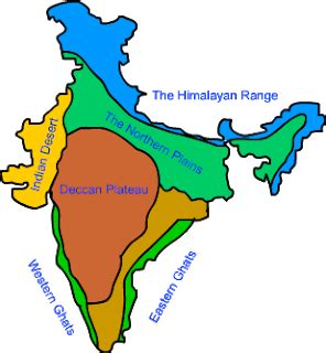 A Map Of India Showing The Different Regions