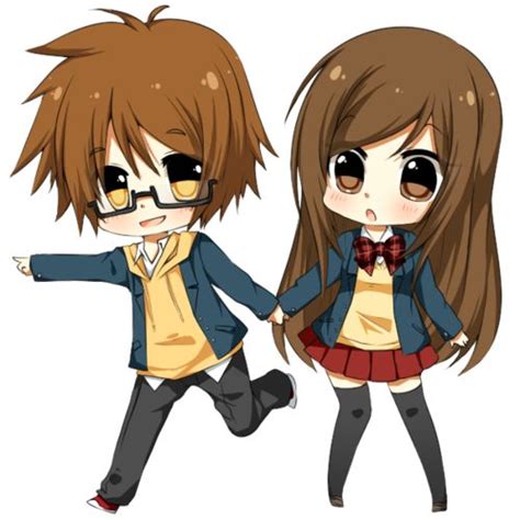 Anime Chibi Couple Holding Hands Hd Wallpaper Gallery