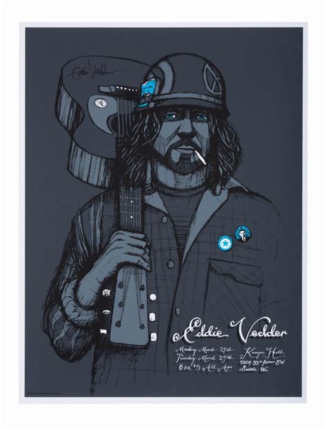 Eddie Vedder 2008 Signed Concert Poster From Seattle Van Eaton Galleries