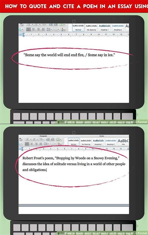 The lines after the first one should be hanging by half an inch. How to Quote and Cite a Poem in an Essay Using MLA Format ...