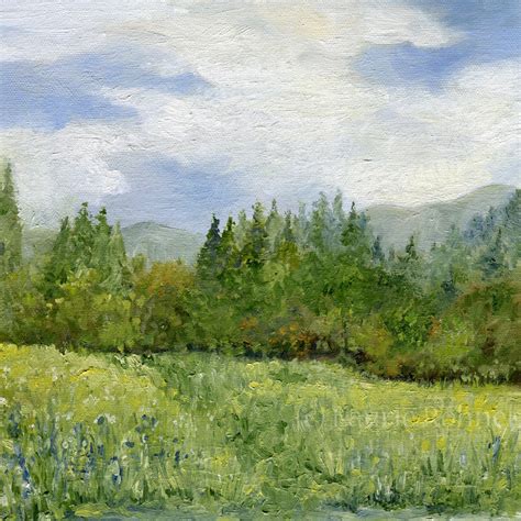 Landscape Vermont Oil Painting Mountains Fields Trees Original Art