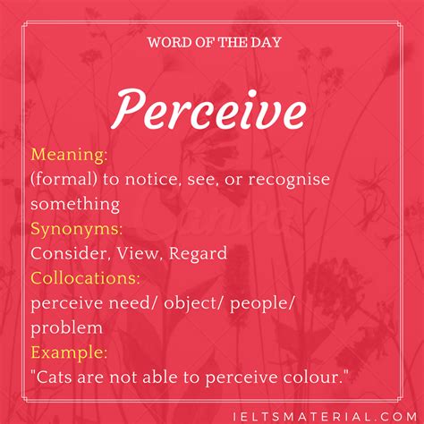 Perceive Word Of The Day For Ielts