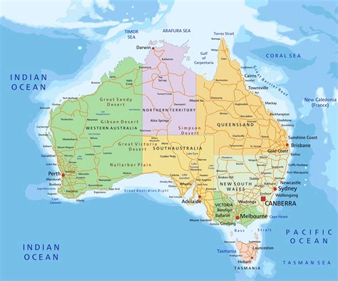 Australia Map Guide Of The World