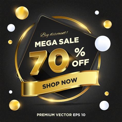 Premium Vector Abstract Dark Gold Sale Promotion Banner Template