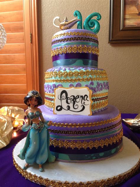 my daughter lorena s princess jasmine sweet 16 cake by royalty cakes chino ca aladdin birthday