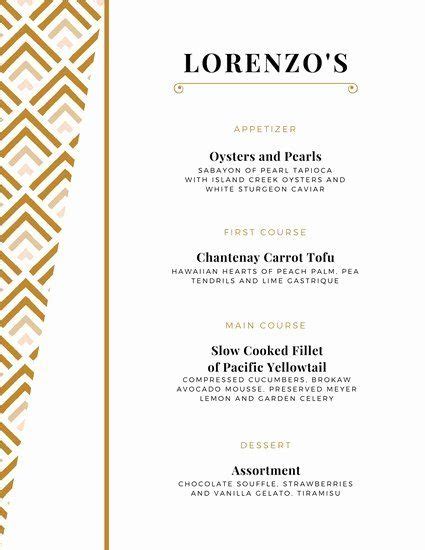 3 Course Meal Menu Templates In 2020 With Images Menu Template