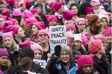Image result for women marching in pussy hats