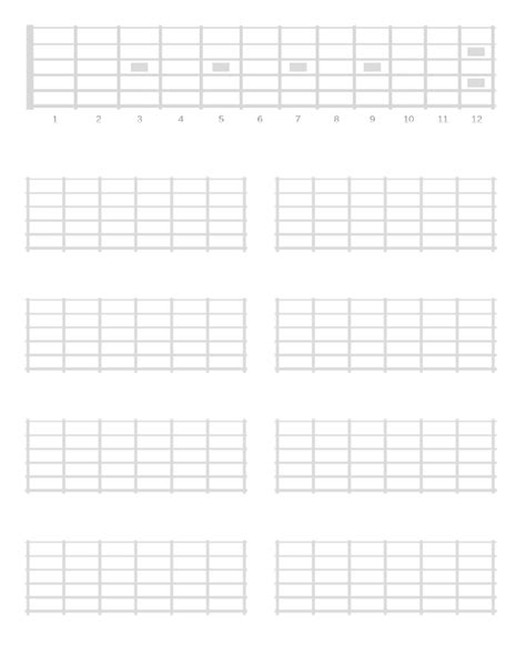 Blank Bass Fretboard Chart Labb By Ag
