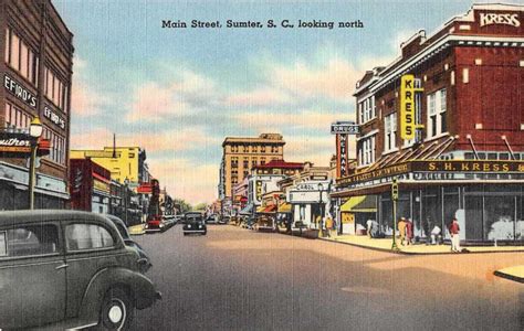 Sumter South Carolina Main Street Antique Postcard J53009 Mary L