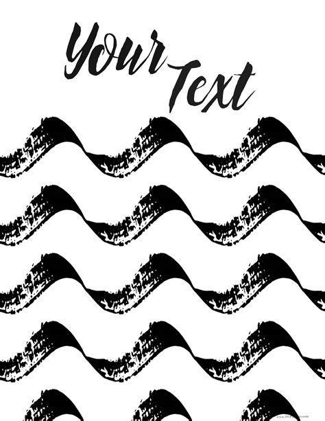 Free Binder Covers Black And White With Custom Text