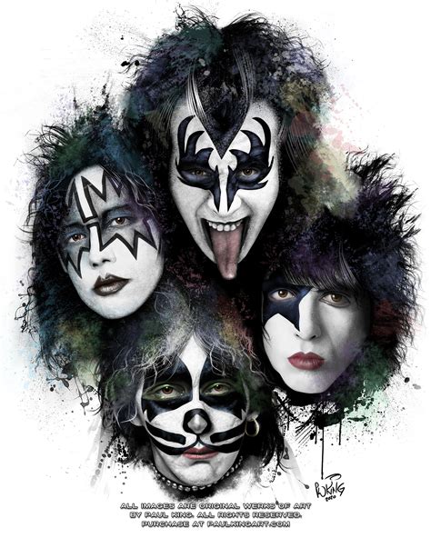 Kiss Illustration Airbrushed In A Composite Of The Band In 1975 With