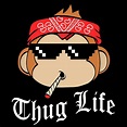 A Cool Thug Life Tee For Gangster Monkey Thug Life Tshirt Design Scarf ...