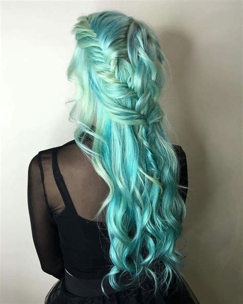 Mermaid Hair Style De Cheveux Type De Cheveu Cheveux Turquoise