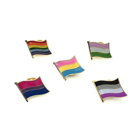 Lgbtq Flag Enamel Lapel Pin Badge Gay Pansexual Asexual Bisexual Gender Fluid Genderqueer