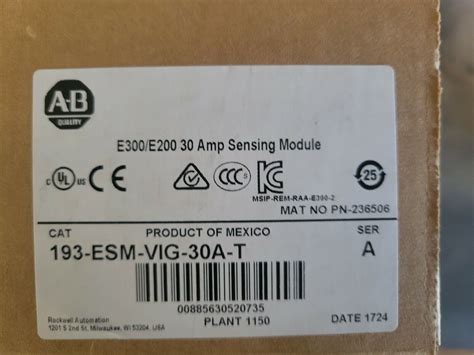 Allen Bradley 193 Esm Vig 30a T E300e200 30 Amp Sensing Moduleのebay公認