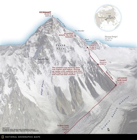 Climbers Attempt The First Winter Ascent Of K2 At Maps On The Web