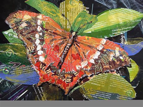 Me Gustan Las Mariposas Paper Collage Art Collage Artists Textile