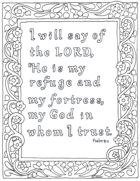 Coloring Pages For Kids By Mr Adron The Lord Is My Refuge Bible