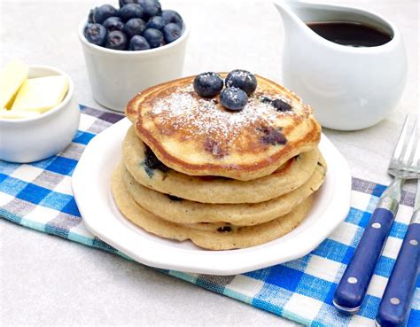 Easy Homemade Blueberry Cinnamon Pancakes Recipe With Syrup