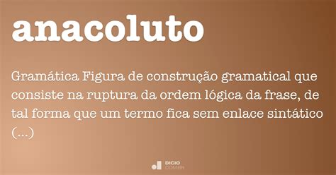 Anacoluto Dicio Dicionário Online De Português