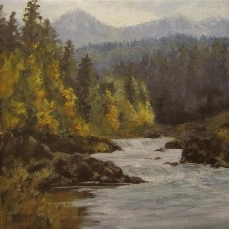 North Umpqua Autumn Painting By Karen Ilari