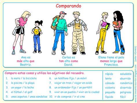 Me encanta escribir en español Comparando Los comparativos de