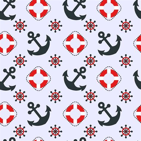 Premium Vector Seamless Nautical Pattern With Anchors