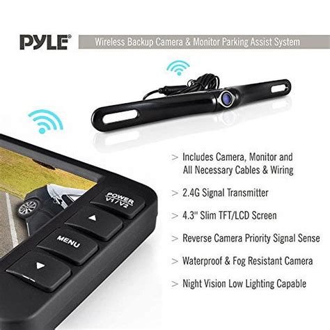 Pyle M Plcm4375wir0 Wireless Rearview Backup Car Camera Monitor System