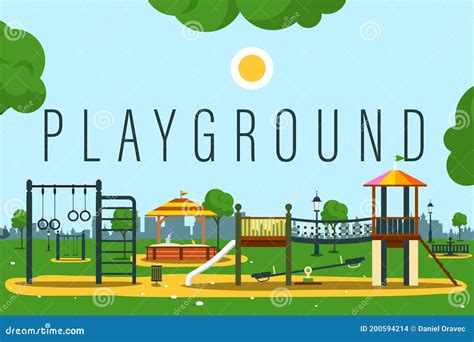 Empty Playground Vector Illustration Stock Vector Illustration Of