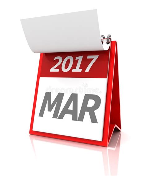 March Of 2017 Calendar 3d Render Stock Illustration Illustration Of