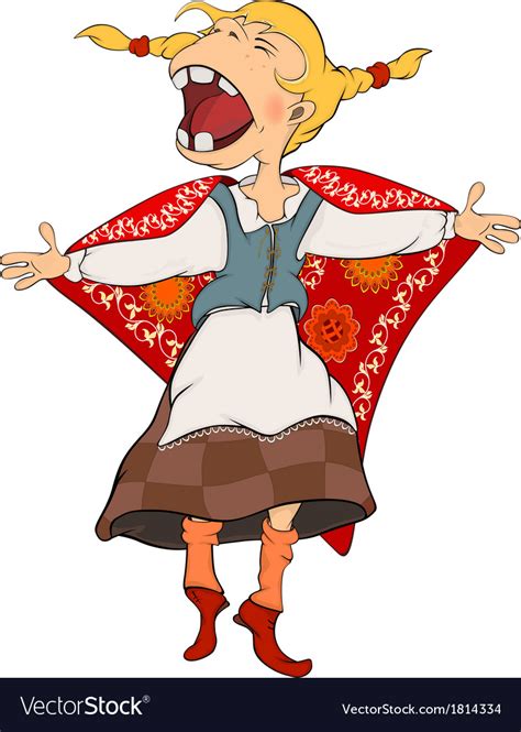 The Cheerful Girl Cartoon Royalty Free Vector Image
