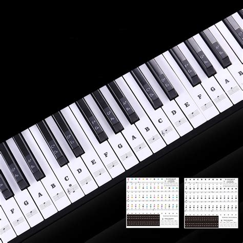 Veecome Removable Transparent Piano Keyboard Sticker 88 Keys Keyboard