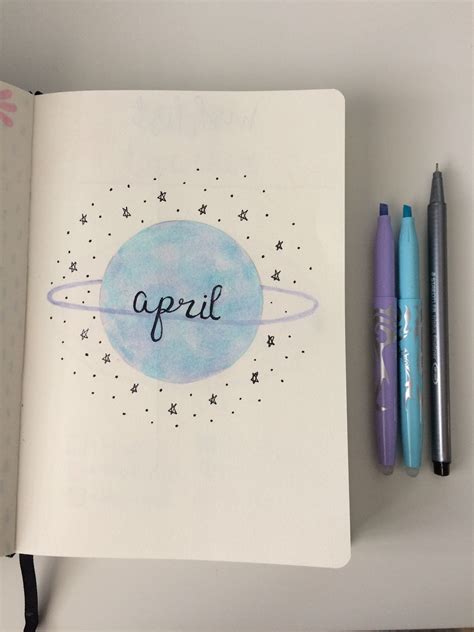 April Title Page Bullet Journal Writing Bullet Journal Ideas Pages