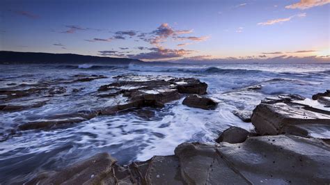 Rocks Stones Sea Waves K HD Wallpaper