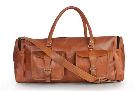 Christmas Gift For Him Personalized Leather Duffle Bag Weekender Bag