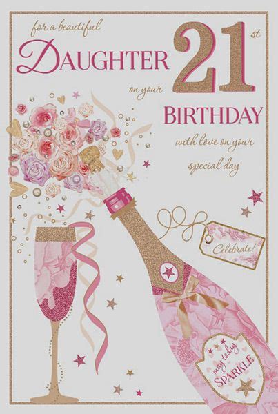 The most precious jewels you'll have around your neck are the arms of your daughter. Daughter 21st Birthday Card