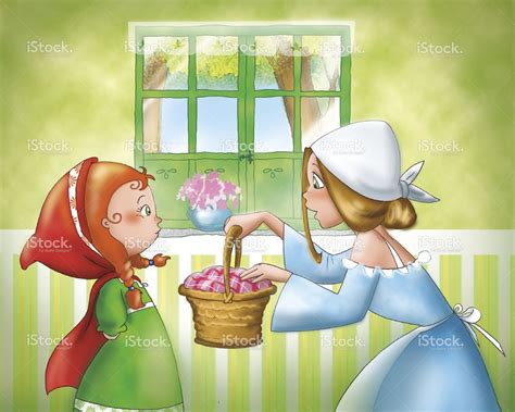 Mom Is Giving A Small Basket To Little Red Riding Hood Digital Red Riding Hood Little Red