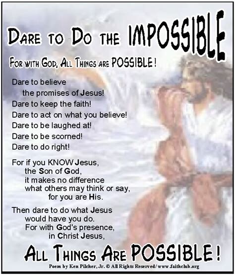 Dare To Do The Impossible For With God All Things Are Possible