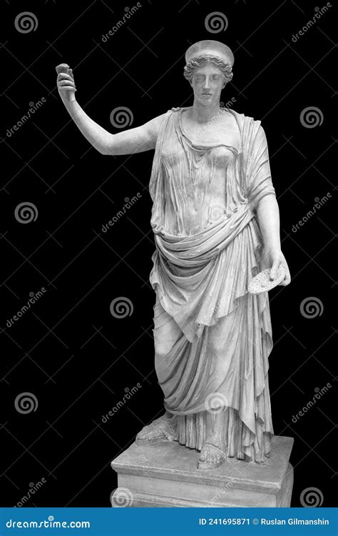 Statue Of The Greek Goddess Hera Or The Roman Goddess Juno On Black
