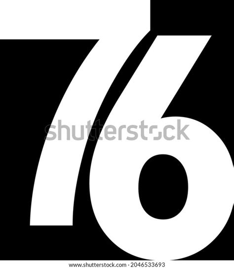 76 Logo Design Numbers Commemorate Anniversary Stock Illustration