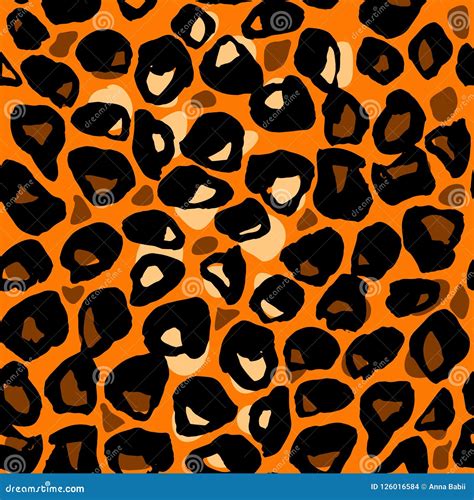 Seamless Orange Leopard Pattern Animal Skin Grunge Texture Vector