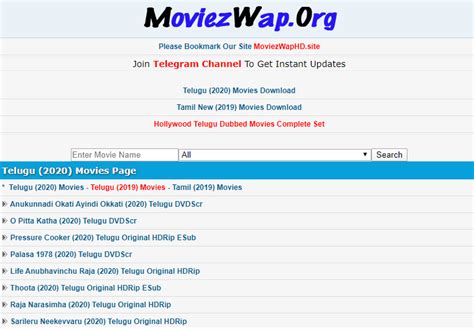 There are numerous in style classes like hollywood, bollywood, tamil, telugu, kannada, animation, horror. Moviezwap Telugu Movies 2020 - FREE Download Full HD 1080P ...