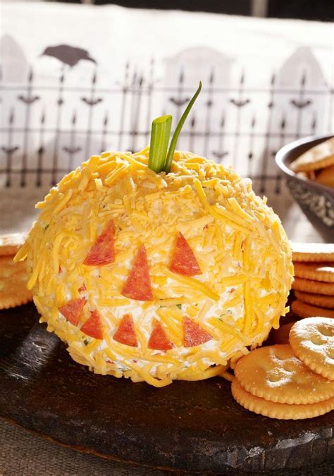Jack O Lantern Cheese Ball Recipe Halloween Appetizers Kraft Recipes