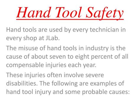 Ppt Hand Tool Safety Powerpoint Presentation Free Download Id2008990