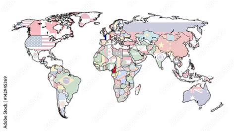 Animation Of Political Map Of World With Country Territories