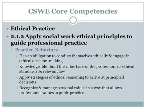Social Work Competencies Examples Rhona Hamlin