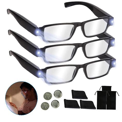 Buy Reading Glasses With Light Bright Led Readers With Lights Reading Glasses Lighted Magnifier