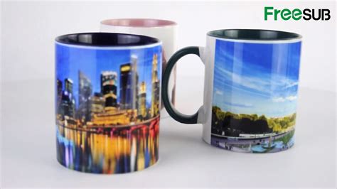 Sunmeta Two Tone Mug Ceramic Cups 11oz Handle Solid Color Inside Coffee