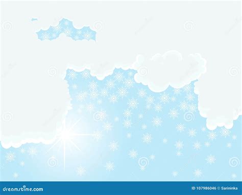 Snowy Sky Stock Vector Illustration Of Sunburst Snowflake 107986046