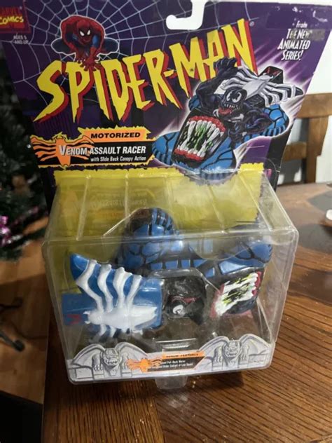 New 1995 Toybiz Marvel Comics Spider Man Motorized Venom Assault Racer